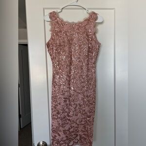 Rose gold sequin dress